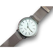 Trade Shop - Orologio Polso Donna Analogico Quarzo Moderno Fashion Casual Silver Fondo Bianco -