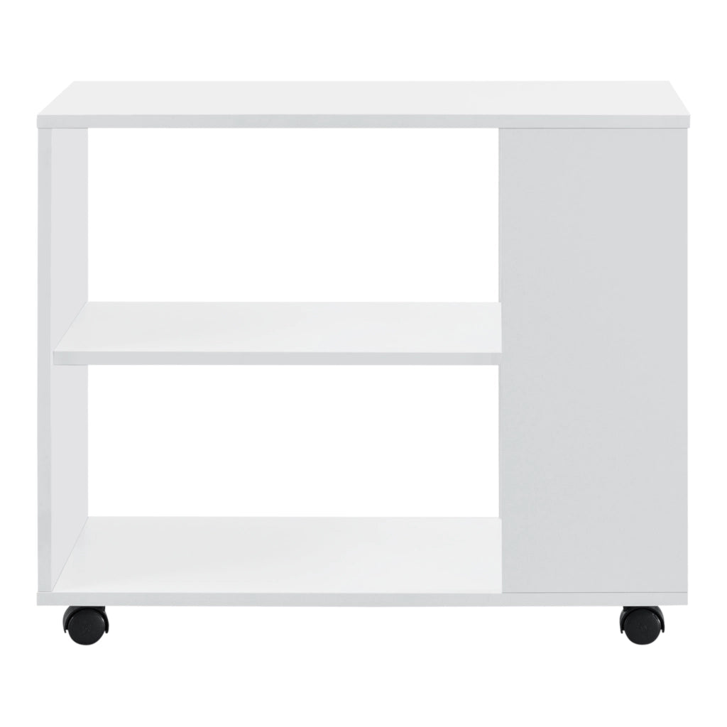 Tavolino Laterale Alvdalen con Ripiano e Rotelle 60 x 70 x 35 cm - Bianco [en.casa]