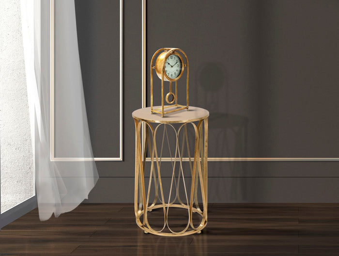 Tavolinetto Venice Ø37x58 cm in Ferro Oro