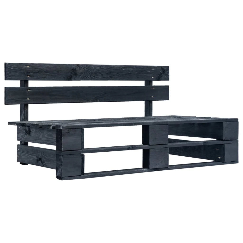 Panca da giardino mobili da esterno per patio terrazza pallet da giardino legno nero 02_0011838