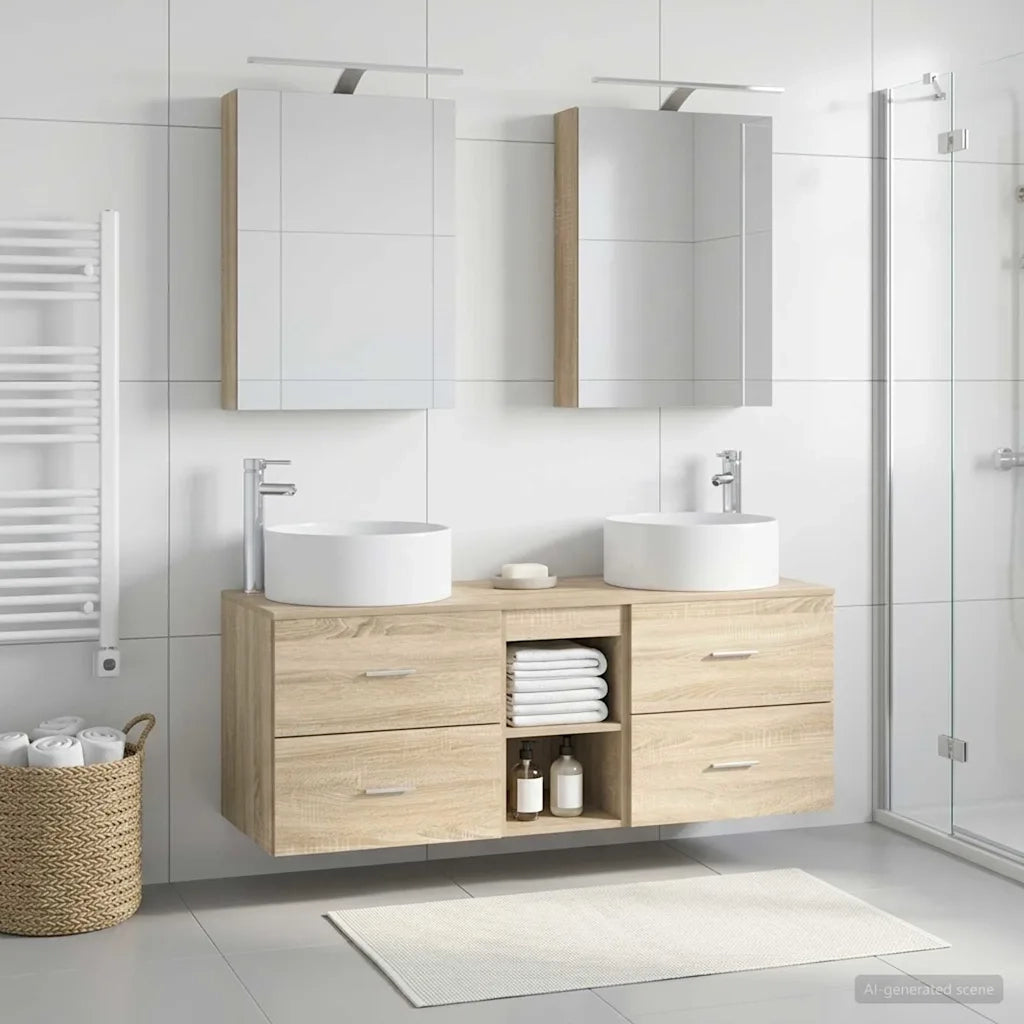 Set di mobili per il bagno 5 pcs Rovere Sonoma 3407073