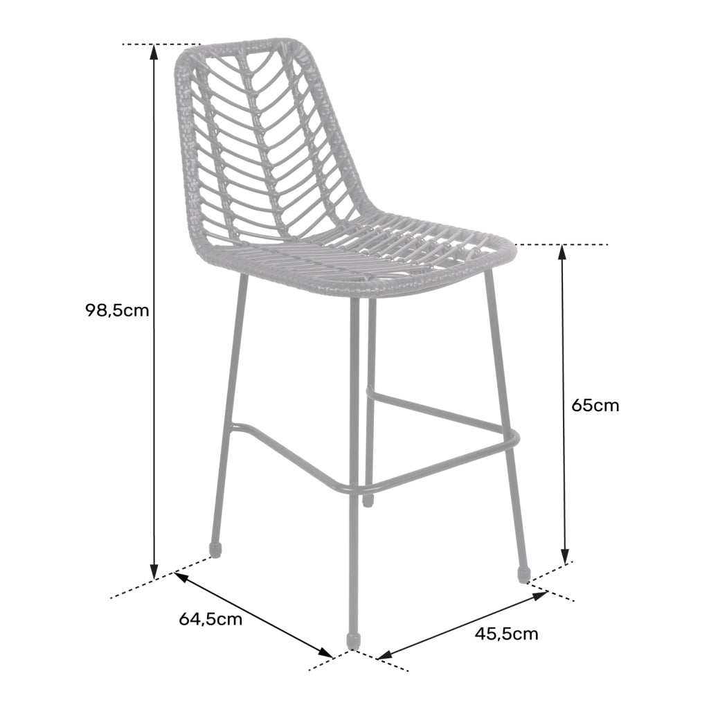 Set di 2 sgabelli da bar in rattan sintetico OKA