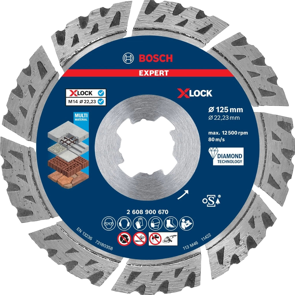 Bosch Professional 1x Dischi diamantati Expert MultiMaterial (per Calcestruzzo, Ø 125 mm, accessorio Smerigliatrice angolare piccola)