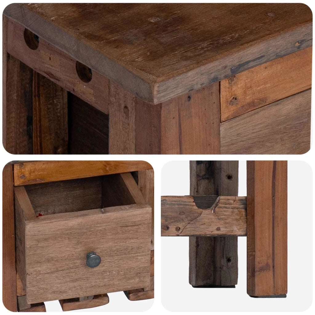 Armadietto Marrone 60 x 30 x 70 cm Legno Recuperato Massello 42012372