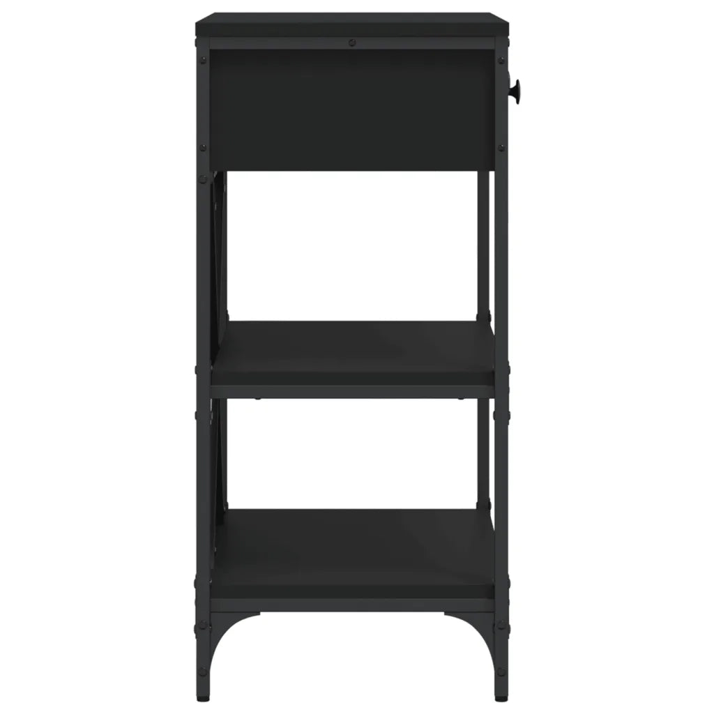 Tavolino Consolle Nero 75x34,5x75 cm in Legno Multistrato