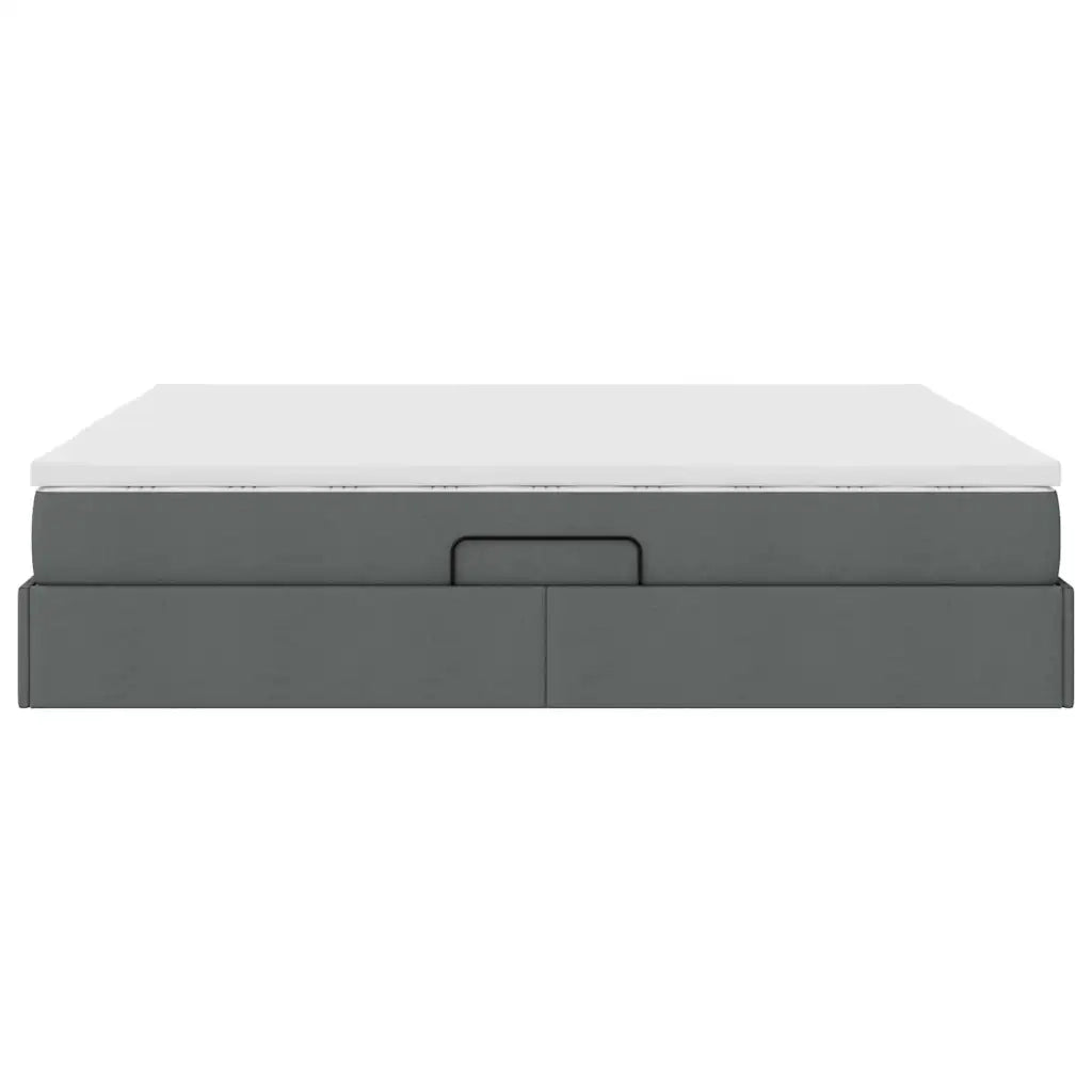 Letto con contenitore e materasso Grigio scuro 160 x 200 cm