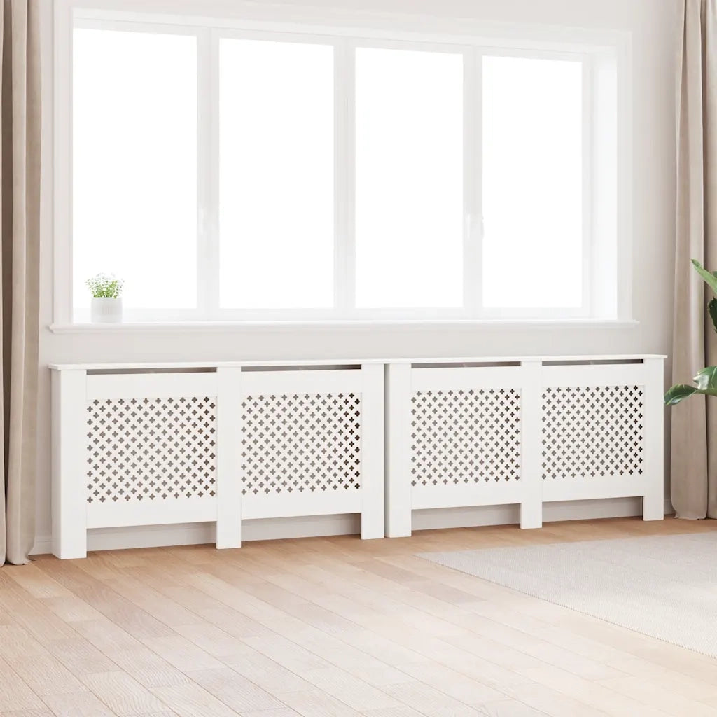 Coperture per Radiatori 2pz Bianche 152x19x81,5 cm in MDF