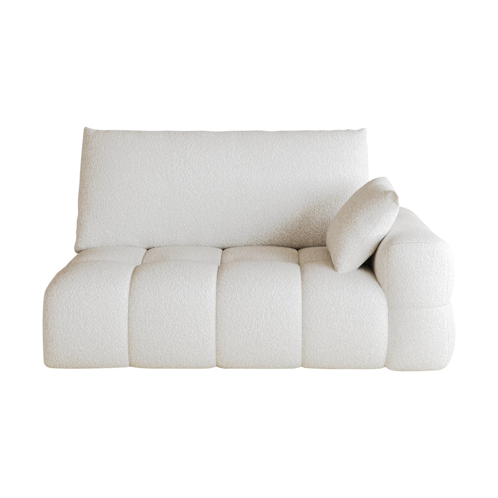 DIVANO Chaise lounge reversibile 2 posti in tessuto bianco crema