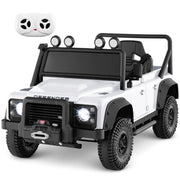 Auto elettrica per bambini 12V con telecomando per genitori, Macchina giocattolo land rover con licenza Bianco-Macchinine giocattoli