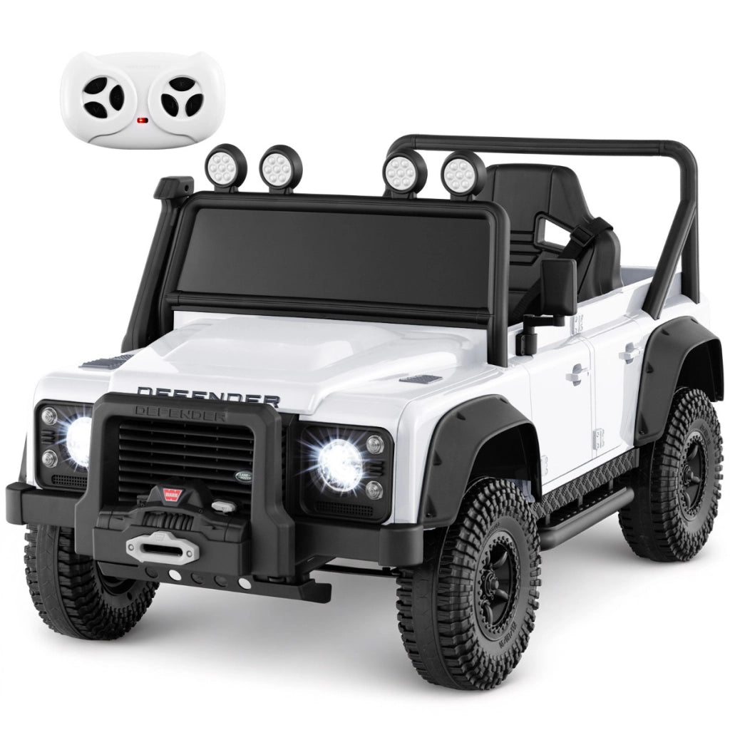Auto elettrica per bambini 12V con telecomando per genitori, Macchina giocattolo land rover con licenza Bianco-Macchinine giocattoli
