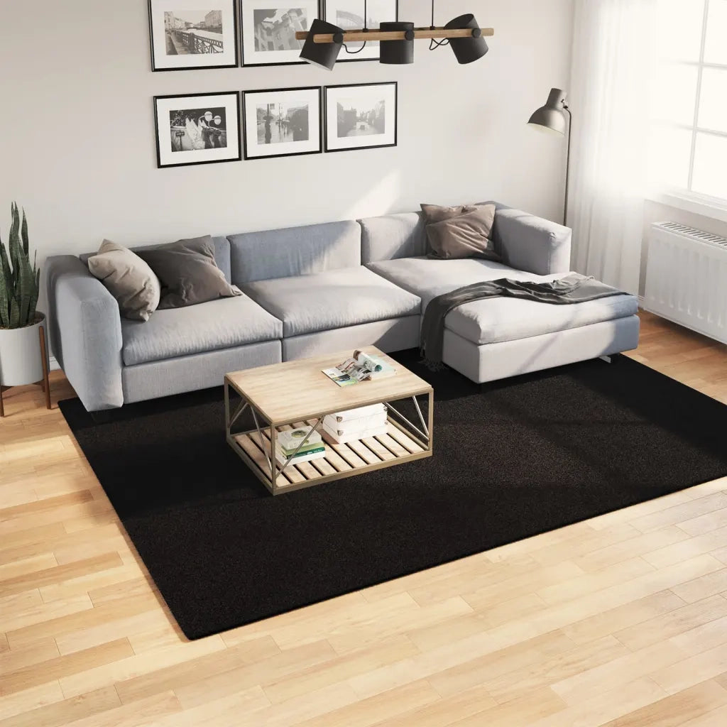 Tappeto a Pelo Corto HUARTE Morbido e Lavabile Nero 200x280cm 375119