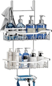 Pannello doccia appeso - Kit bagno 3 in 1 con contenitore per sapone - Argento