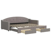 Divano letto | Sof¨¤ letto | Letto singolo Estraibile con Cassetti Tortora 90x200 cm Tessuto