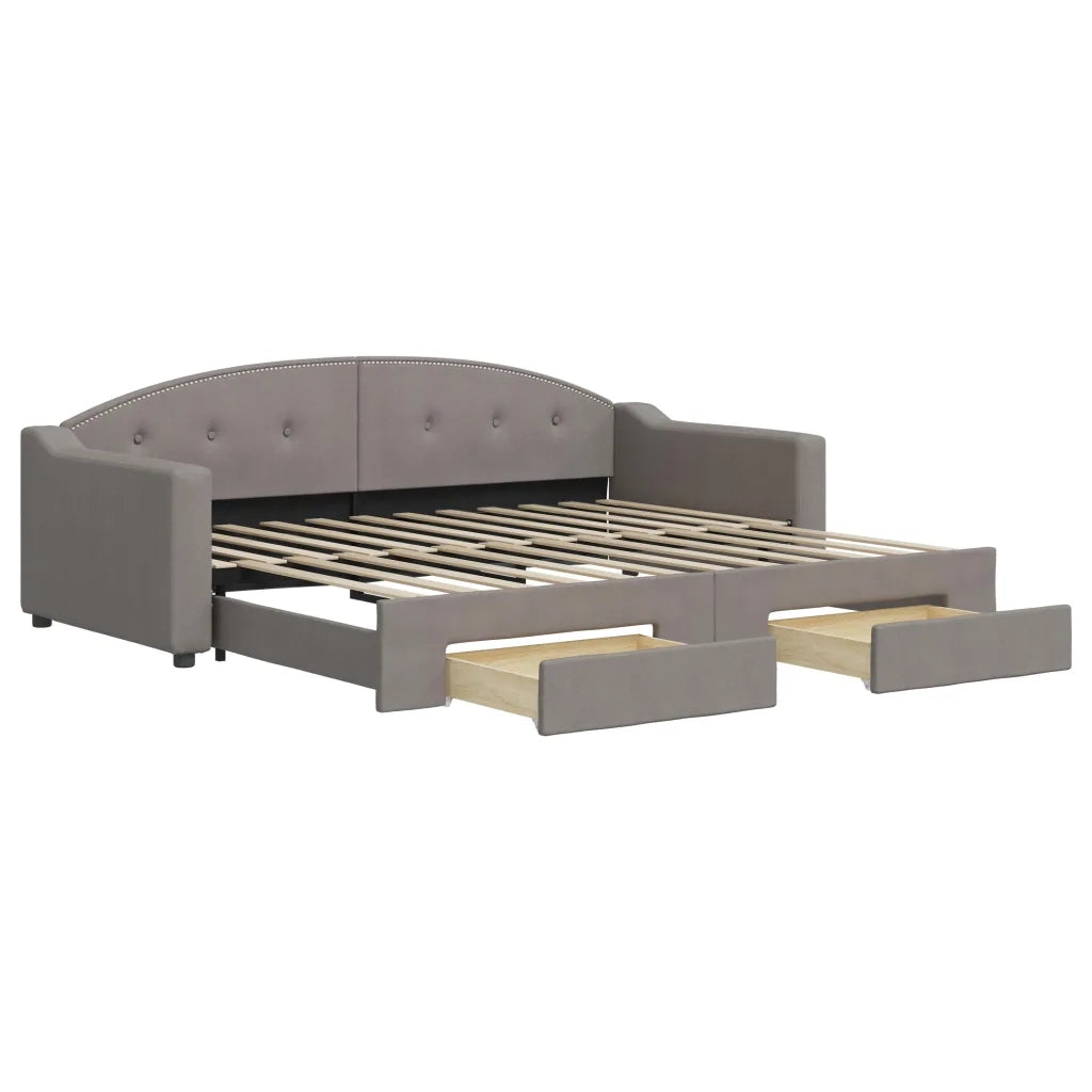 Divano letto | Sof¨¤ letto | Letto singolo Estraibile con Cassetti Tortora 90x200 cm Tessuto