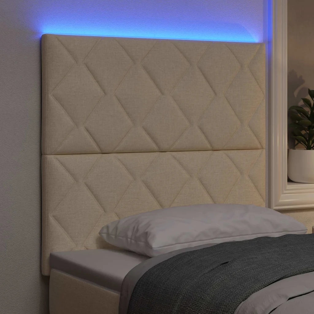Testiera LED Crema 90 cm Tessuto 3338493