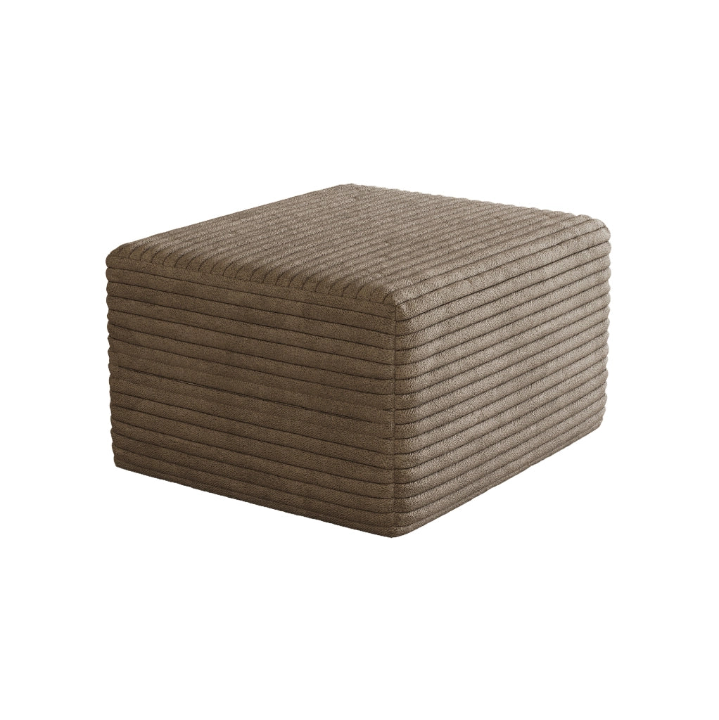 OTTOMANA modulare in tessuto effetto corduroy, color cammello