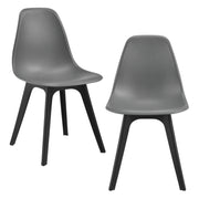 Set di 2 sedie da cucina/sala da pranzo 83 cm grigio e nero 03_0003630