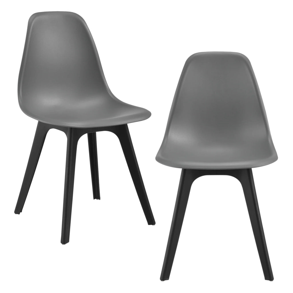 Set di 2 sedie da cucina/sala da pranzo 83 cm grigio e nero 03_0003630