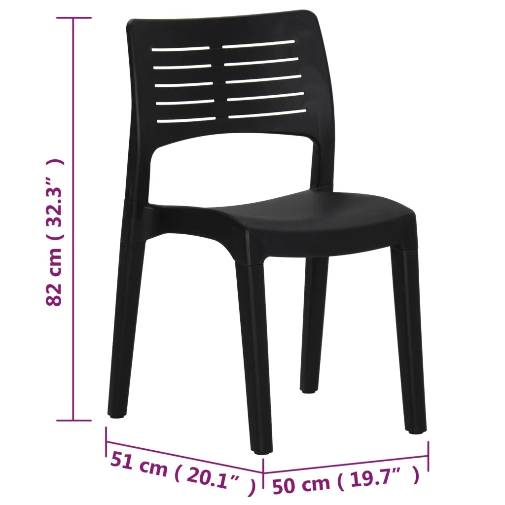 Sedie da Giardino 2 pz in Polipropilene Antracite 317728