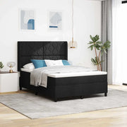 Letto a Sorgente LED con materasso Nero 140 x 200 cm Tessuto 3343569