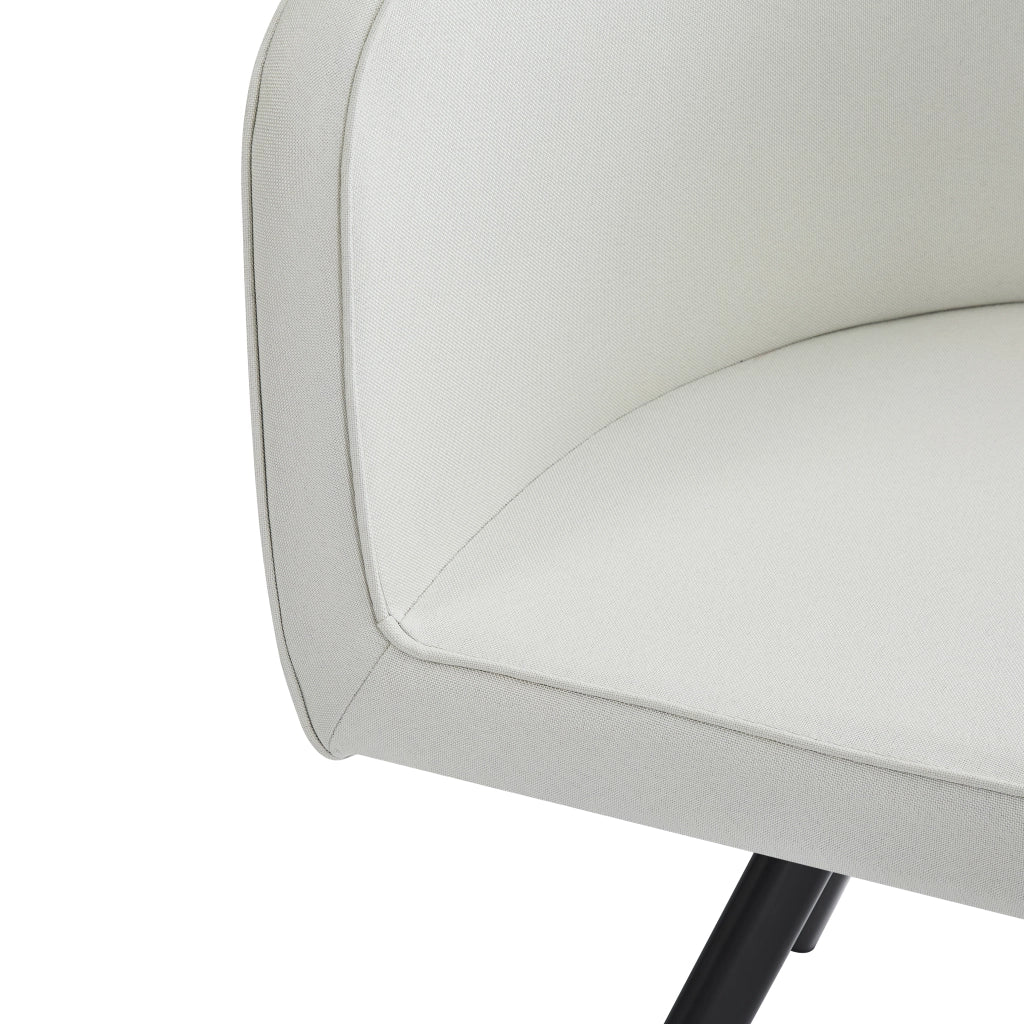 Set da pranzo con finitura effetto legno, composto da 6 sedie in tessuto di lino e un tavolo da pranzo (140 x 90 cm), beige e noce