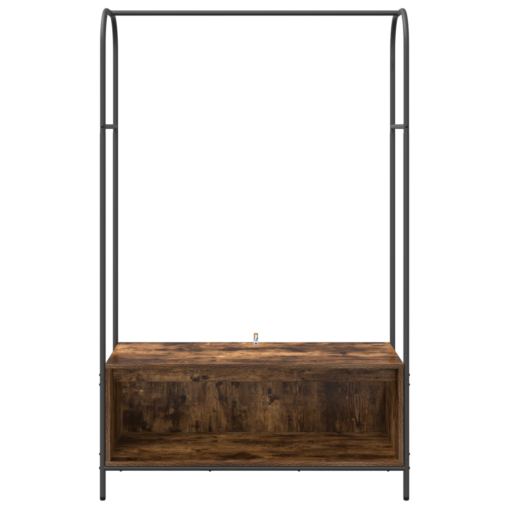 Appendiabiti con Ripiani Rovere Affumicato 100x44x160 cm