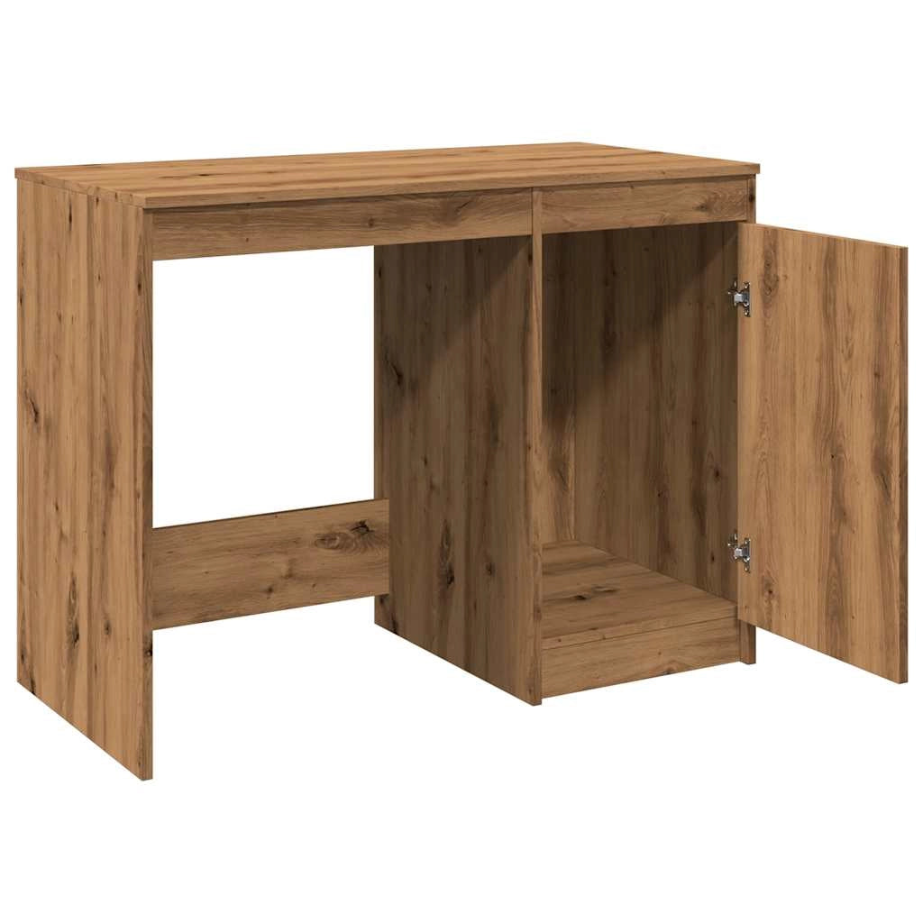 Scrivania tavolo postazione di lavoro mobile per computer studio rovere artigianale 100 x 50 x 76 cm legno ingegnerizzato marrone 02_0023558