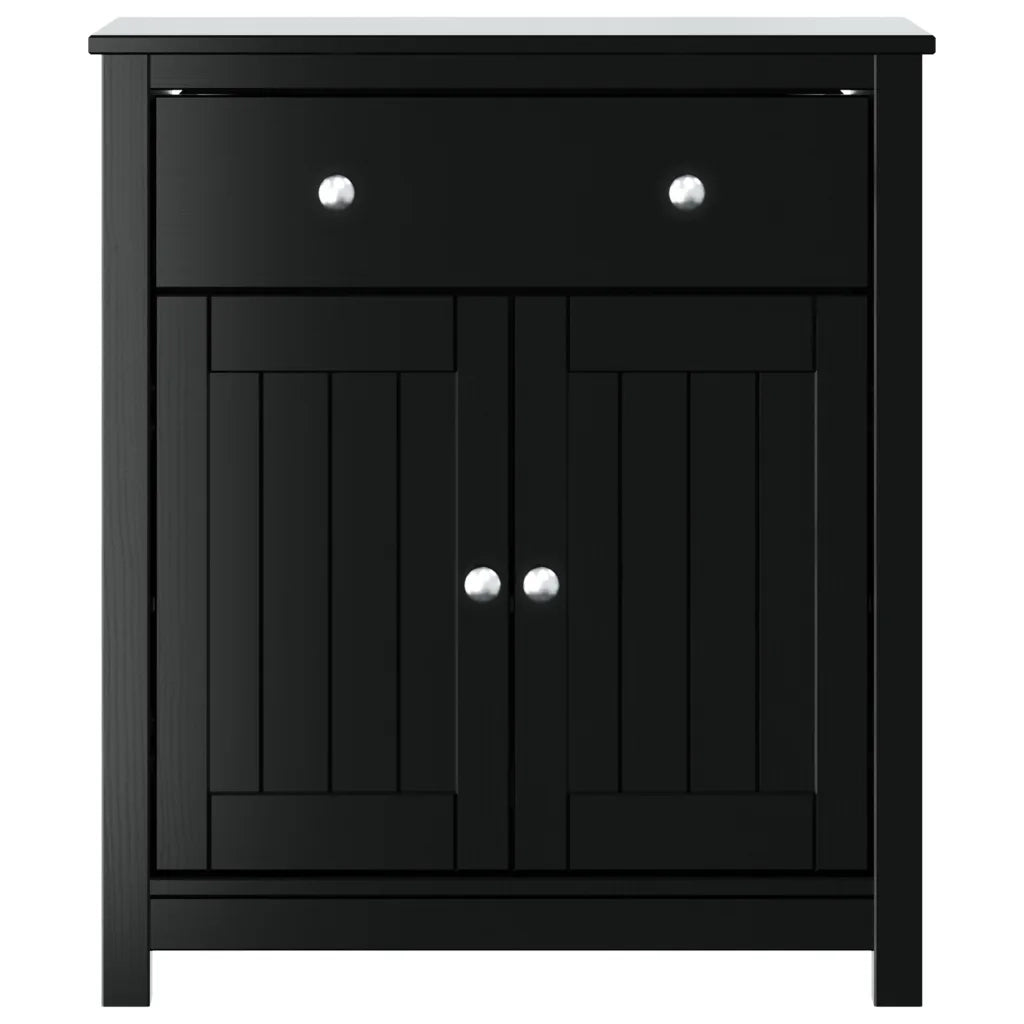 Mobile da Bagno | Armadio da bagno BERG Nero 69,5x34x80 cm Legno Massello di Pino