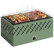 Barbecue Portatile a Carbone con Ventilatore Integrato per Esterni, Verde Chiaro