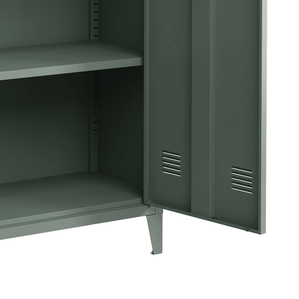 Armadio armadietto per ufficio mobiletto portaoggetti per ufficio officina camera da letto mobiletto per ufficio in metallo con 2 ante 90 x 80 x 33 cm grigio scuro 03_0006338