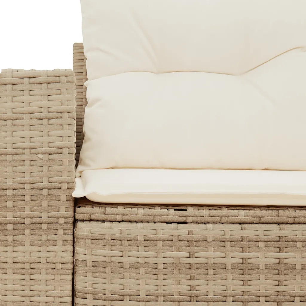 Divano da Giardino con Cuscini a 2 Posti Beige in Polyrattan 366078