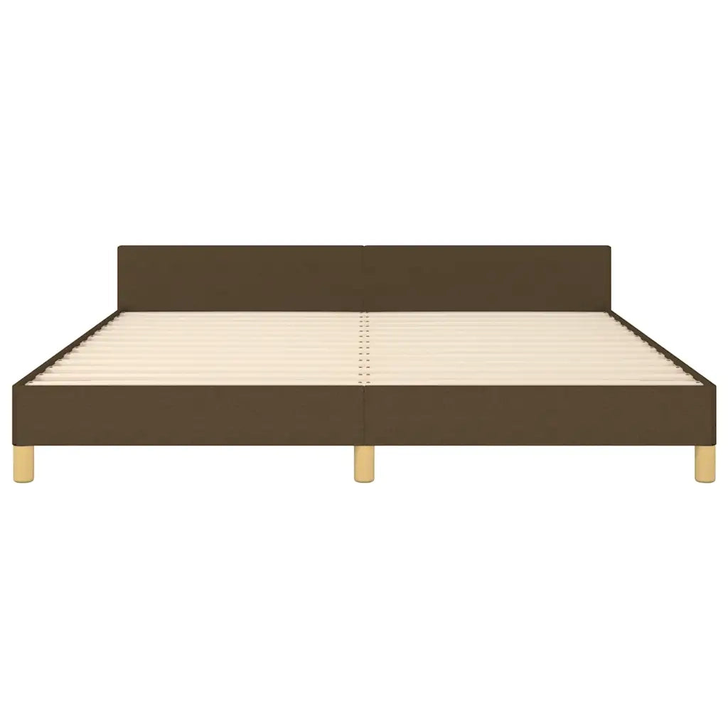 Giroletto senza Materasso Marrone Scuro 160x200 cm Tessuto 347426