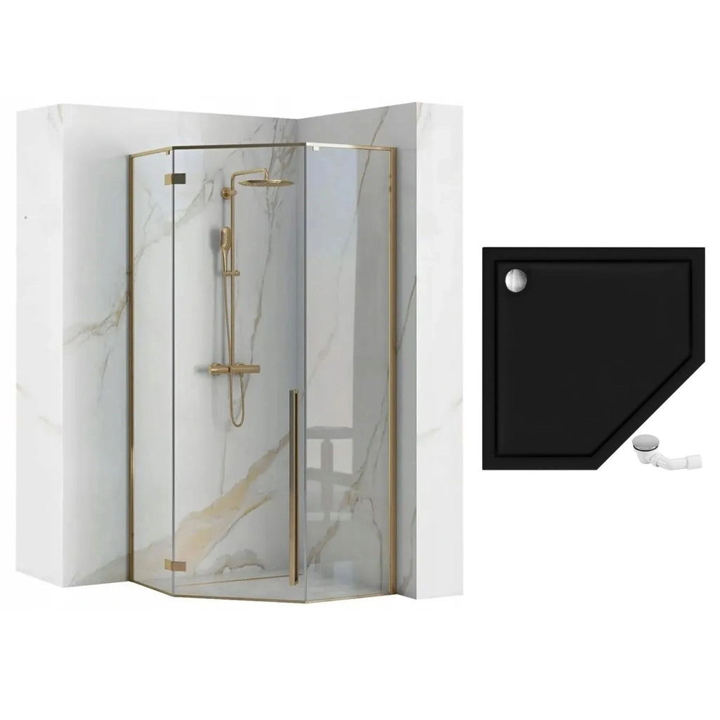 Cabina Doccia Diamond Gold 90x90 senza piatto doccia