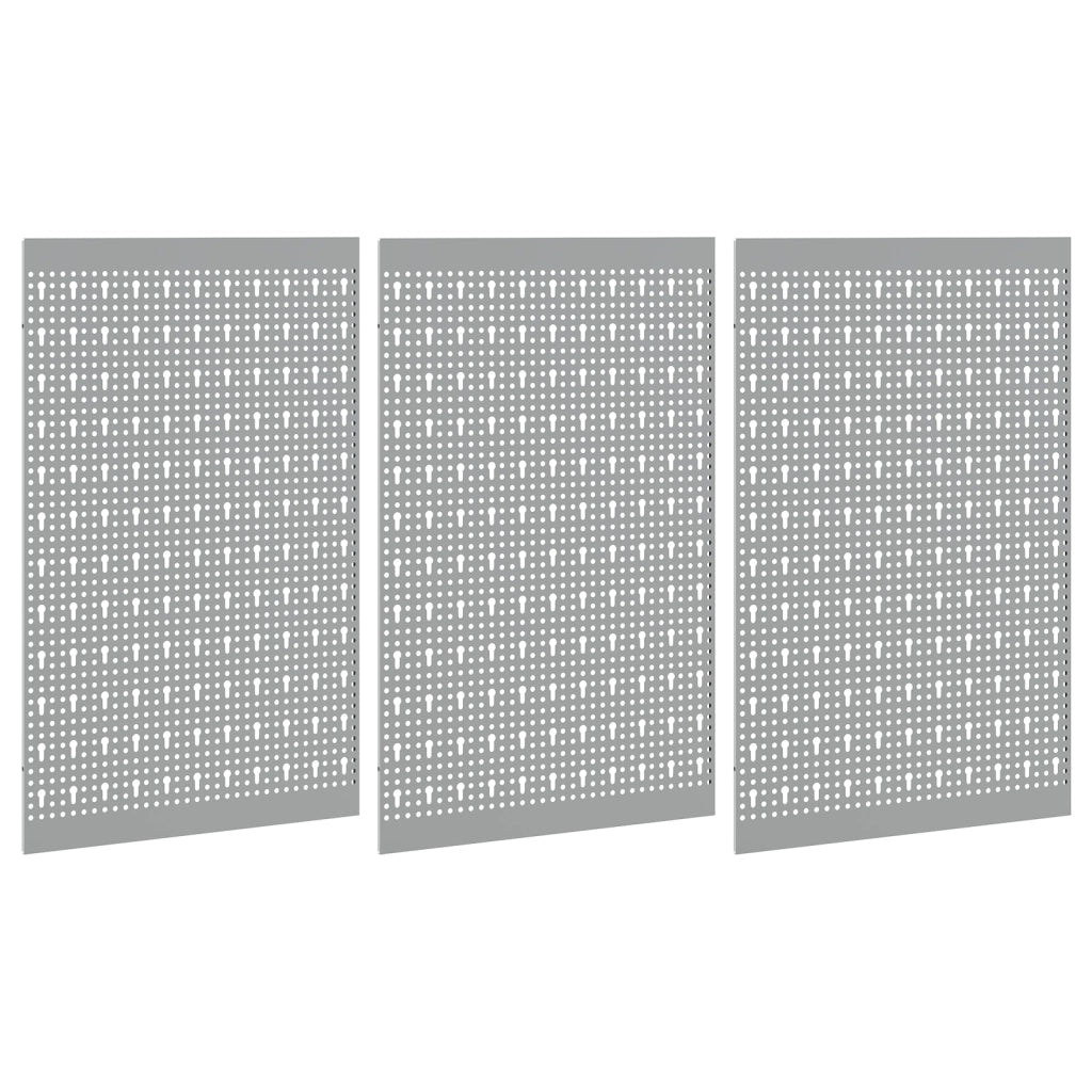 Pannelli Appesi 3 pz con 15 Accessori Grigio 50x80 cm Acciaio