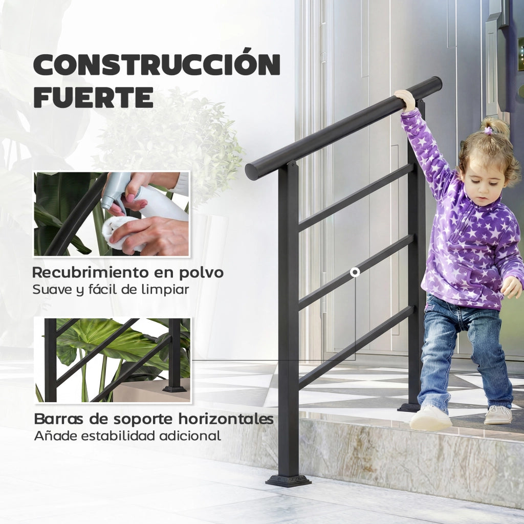 Corrimano per Scale 95 cm con Kit Installazione ¨C zephmum ¨C Nero, Acciaio