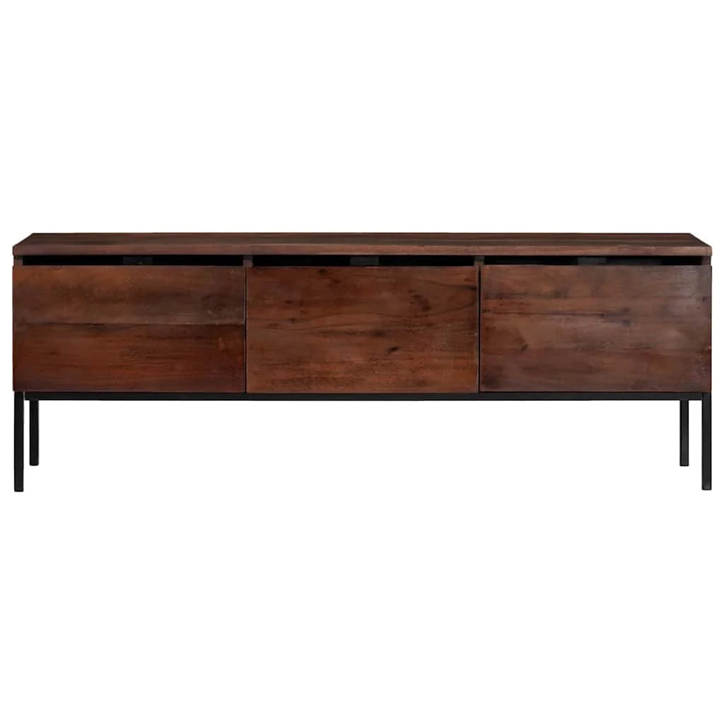 Mobile TV basso moderno con spazio per dispositivi e libri 110 x 30 x 36 cm legno di acacia color miele 02_0058061