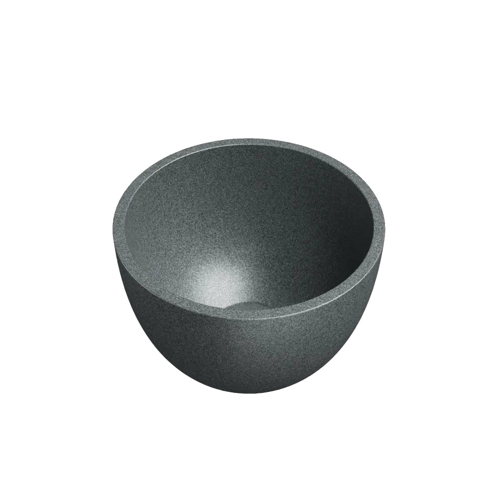 Lavabo da appoggio tondo in microcemento 22,5x15,5 cm grigio | Sevan