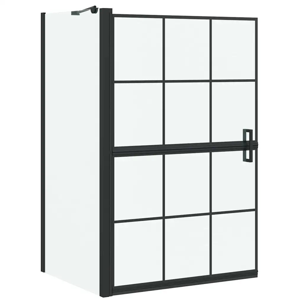 Schermo per Bagno e Doccia Nero e trasparente 80 x 68 x 128 cm CFW4269253