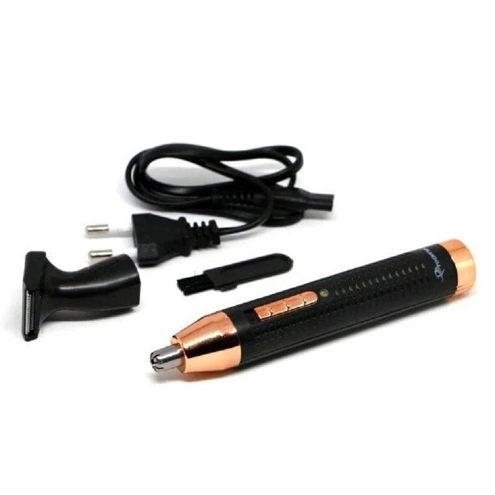 Trade Shop - Rifinitore Trimmer A Batteria 2 In 1 Regola Barba Naso Orecchie Capelli Gm-3120 -