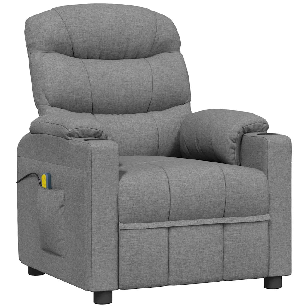 Divano Sedia-Poltrona Massaggiante in Tessuto Grigio Chiaro 633740