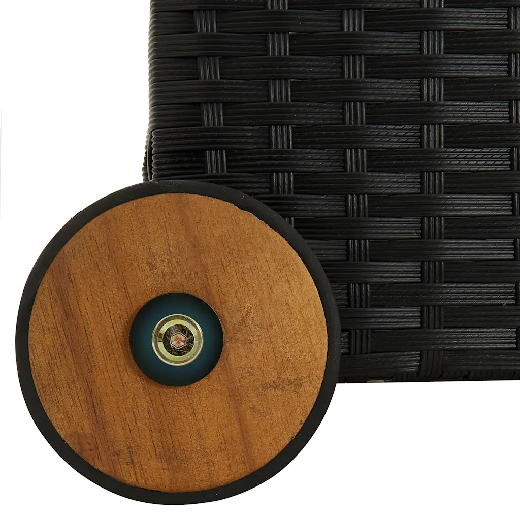 Contenitore da Giardino Nero 120x65x61 cm in Polyrattan 310089