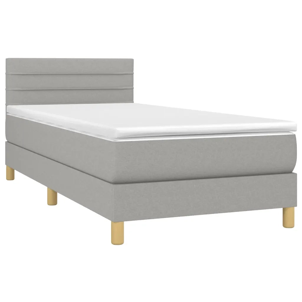 Giroletto a Molle con Materasso Grigio Chiaro100x200 cm Tessutocod mxl 99550