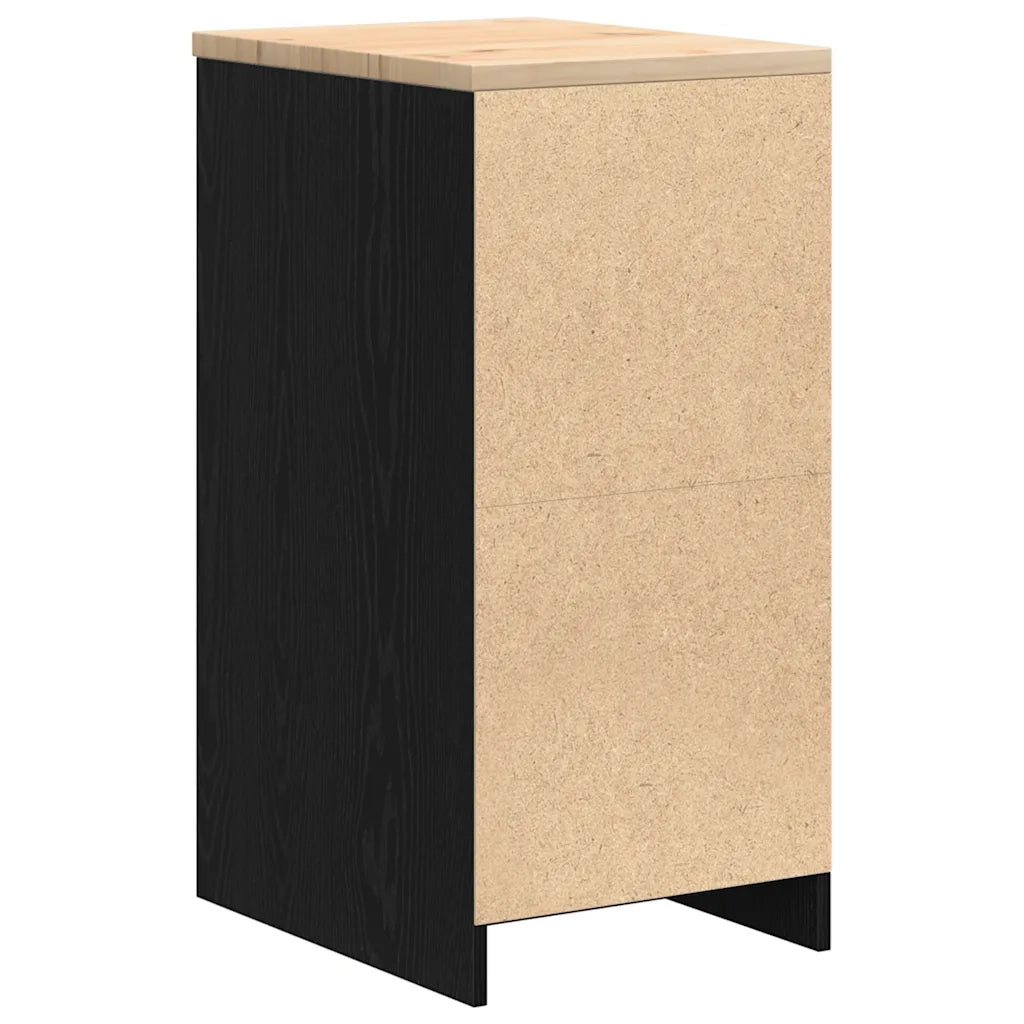 vidaXL Armadietto da Garage Nero 40x51x85 cm in Legno Massello di Pino