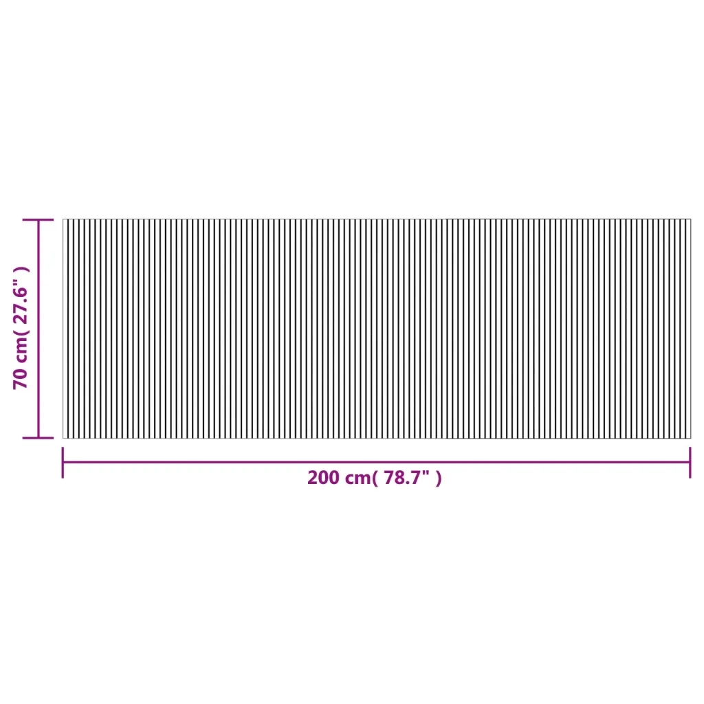 Tappeto Rettangolare Grigio 70x200 cm in Bambù 376748