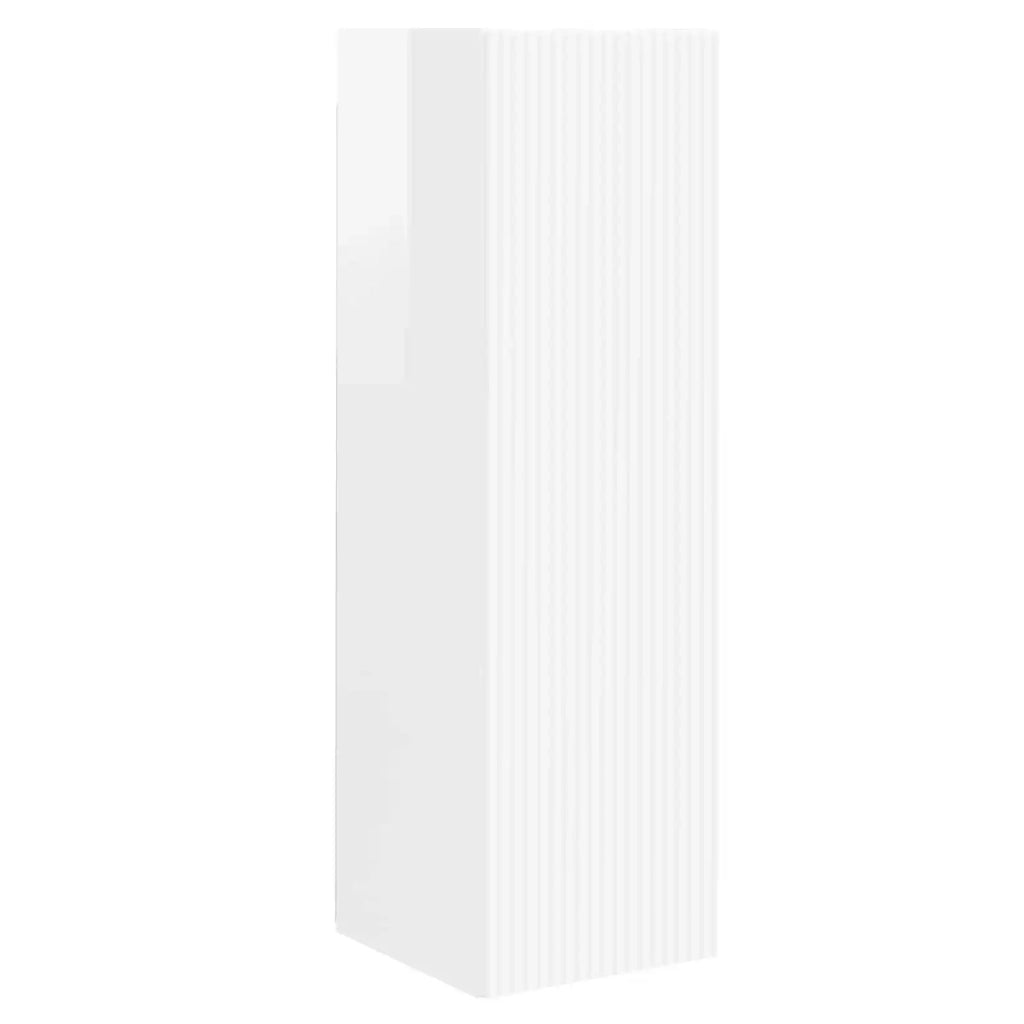 Set di Mobiletto da TV a Parete 4 pcs Bianco Lucido