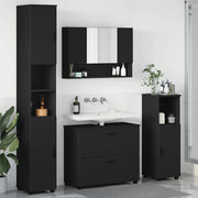 vidaXL Set di mobili per il bagno 4 pcs Nero 30 x 35 x 192 cm