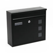 Cassetta postale da parete stile design finitura verniciata a polvere 30 × 39,5 × 11 cm nero 16_0000105
