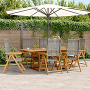 Set Pranzo da Giardino 7 pz Grigio Polyrattan e Legno Massello 3281731
