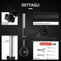 Speed Bag a Parete per Boxe e MMA ad Altezza Regolabile con Asta, in Acciaio e PU, 79x72x20 cm, Nero