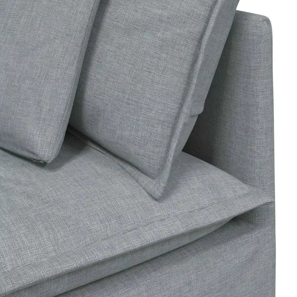 vidaXL Divano Modulare con Poggiapiedi e Cuscini Tessuto Grigio Chiaro